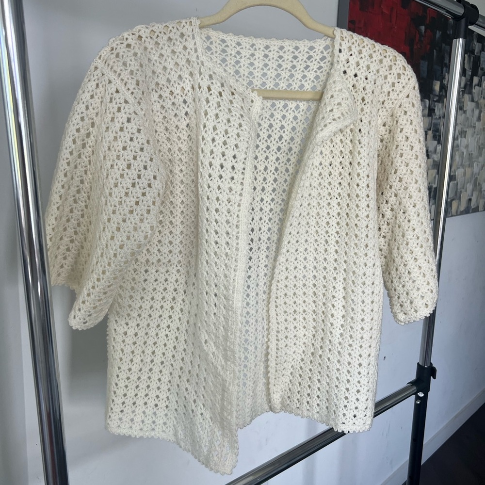 Chic Cream Women's Open-Front Cardigan